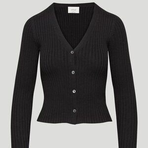 Aritzia Wilfred Merino Wool Manila Cardigan Black